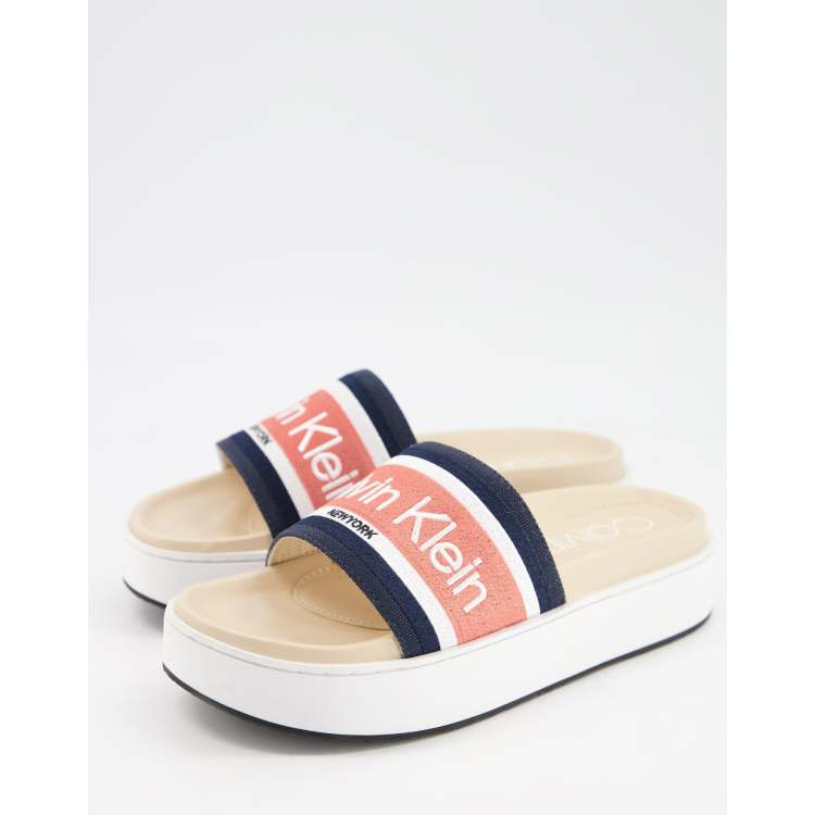 Calvin klein claquette femme sales