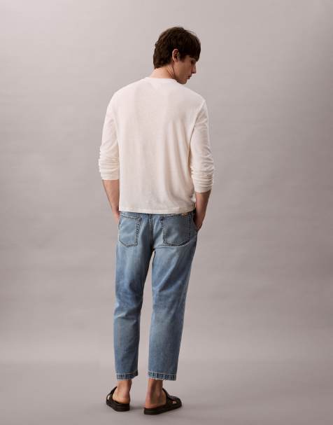 Calvin Klein - Jean fuselé style années 90 - Bleu délavé - view 1