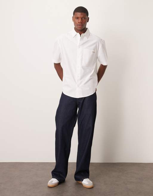 Calvin Klein Jean short sleeve oxford shirt in white