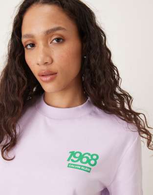 Calvin Klein Jeans Est.1978 1968 Logo T-shirt In Purple