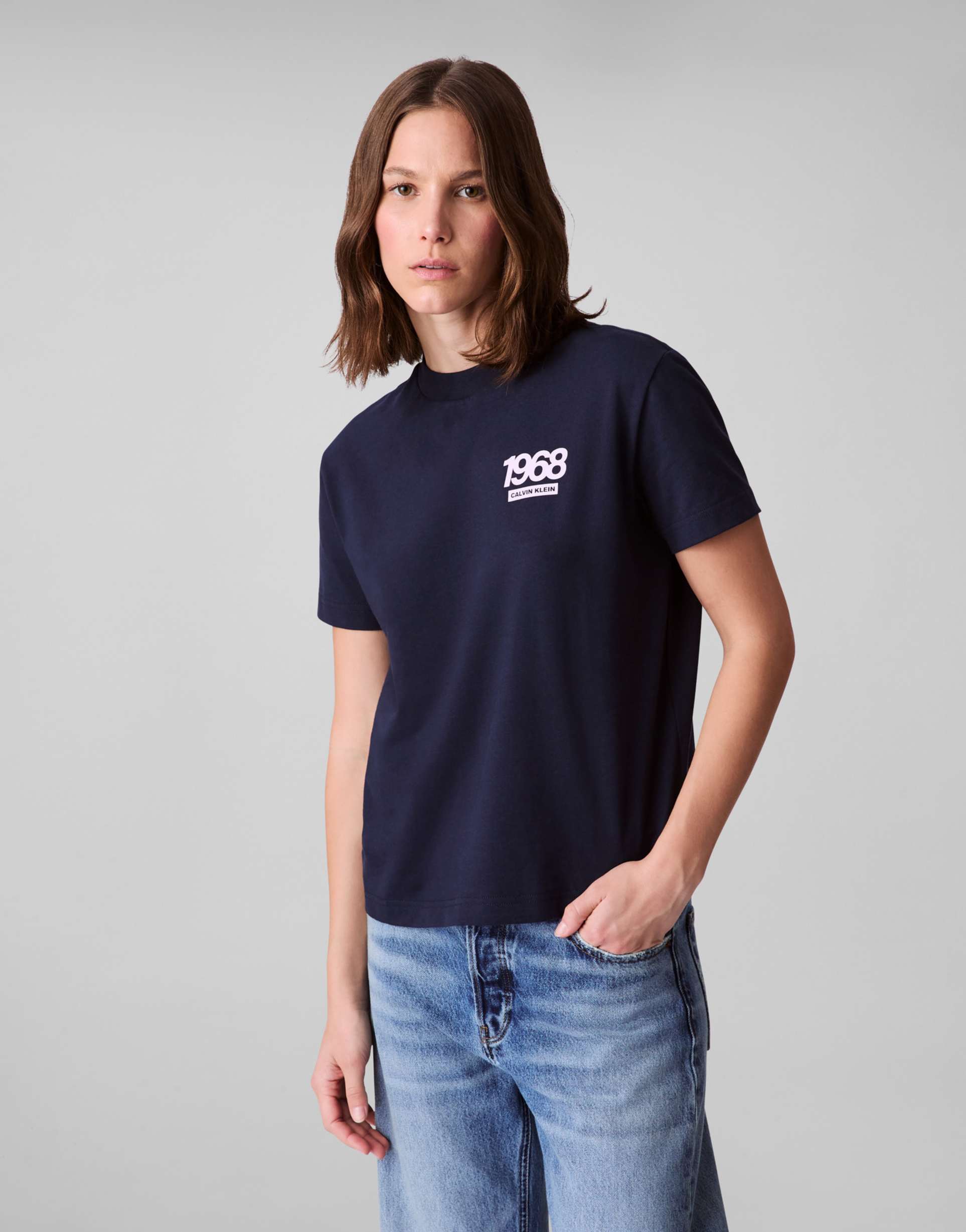 calvin klein jeans 1968 logo t-shirt in navy