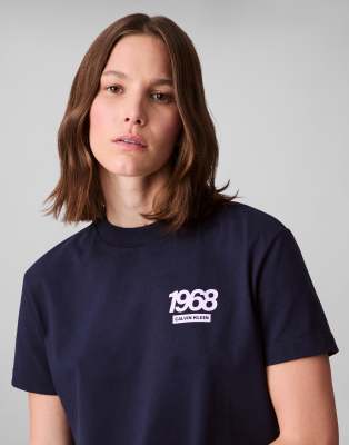 Calvin Klein Jeans Est.1978 1968 Logo T-shirt In Blue