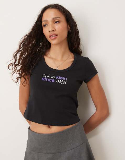 Calvin Klein Jeans 1968 slogan t-shirt in black - view 1