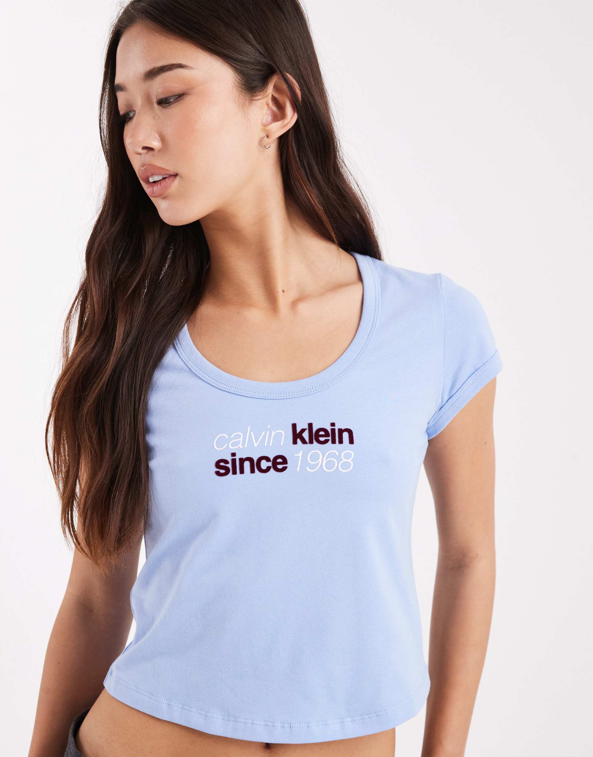 calvin klein jeans 1968 slogan t-shirt in blue