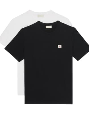 Calvin Klein Jeans Est.1978 2 Pack Badge T-shirt In Black