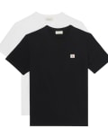 [Calvin Klein Jeans] Calvin Klein Jeans 2 pack badge t-shirt in white and black-Multi Chest 36-38 MULTI
