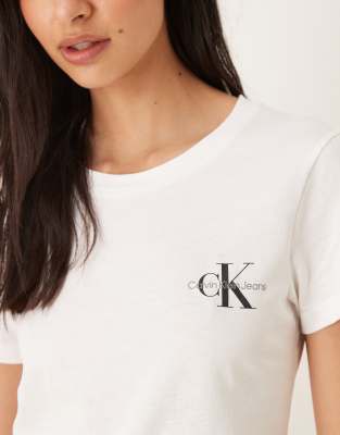 Calvin Klein Jeans Est.1978 2-pack Monologo Slim Fit T-shirts In White