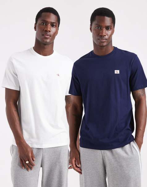 Calvin Klein Jeans 2-pack t-shirts in navy & white