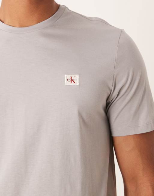 Calvin Klein Jeans – 2er-Pack T-Shirts in Grau und Blau mit Aufnäher, 5 von 5