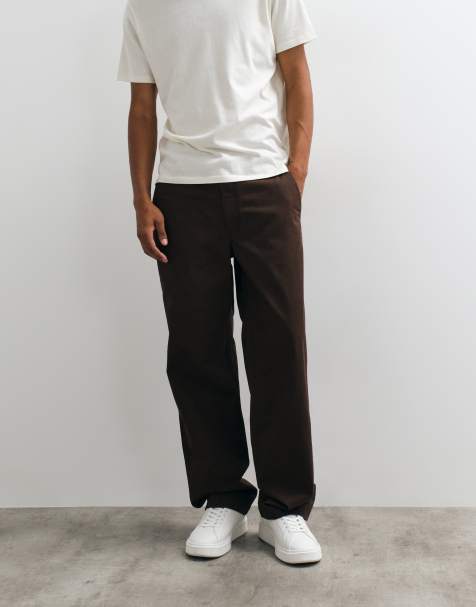 Calvin Klein Jeans 90'er straight leg-chinos i brun bomuld - view 1