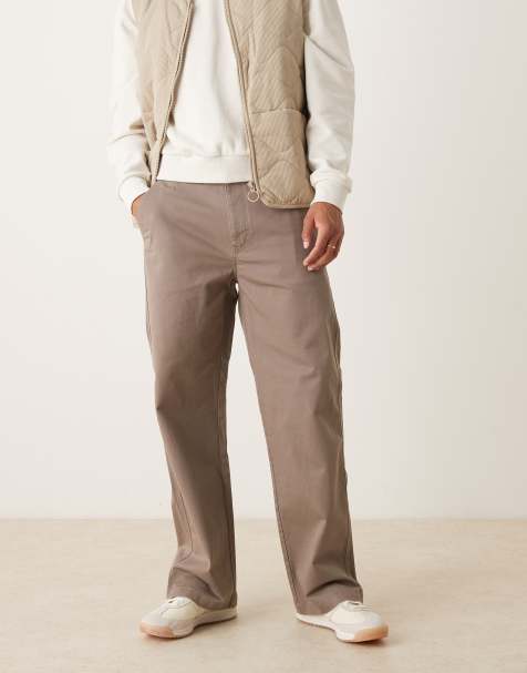 Calvin Klein Jeans 90s baggy chino pants in taupe - view 1