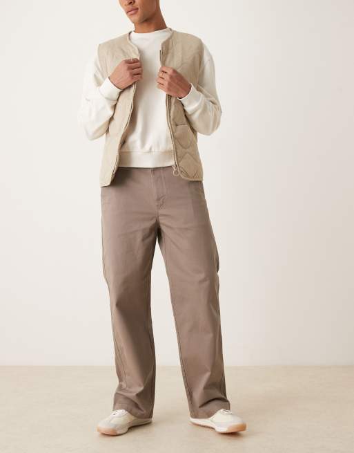 Calvin Klein Jeans 90s baggy chino pants in taupe | ASOS