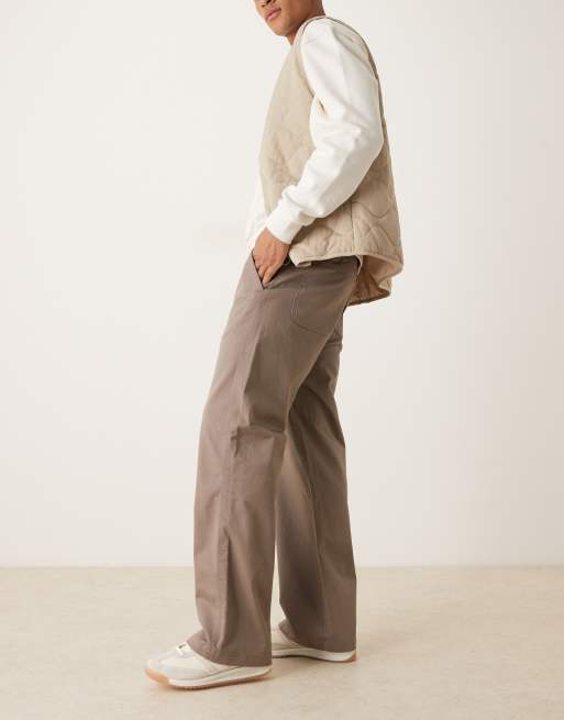 Calvin Klein Jeans 90s baggy chino trousers in taupe, 3 of 5