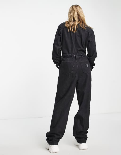 Calvin Klein Jeans 90s coverall jumpsuit in denim black