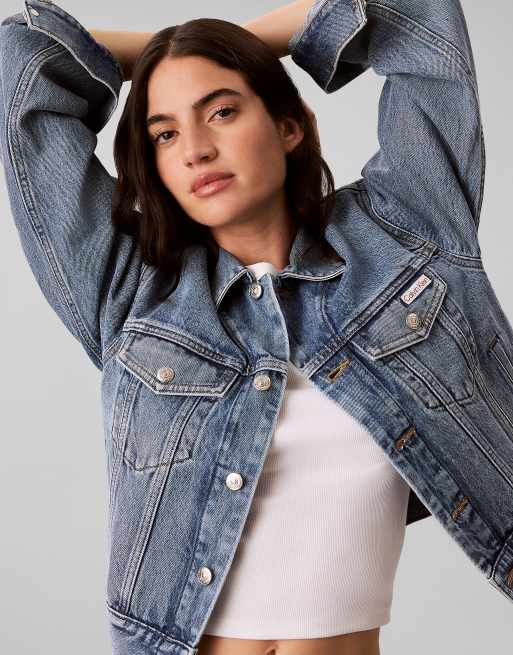Calvin Klein Jeans 90s denim jacket in ocean drive, 3 of 6