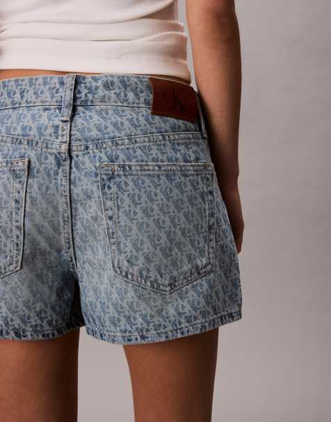 Calvin Klein Jeans 90s denim shorts with faded monogram print