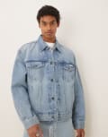 [Calvin Klein Jeans] Calvin Klein Jeans 90s icon 94 trucker jacket in light wash blue Chest 42 CK ICON 94