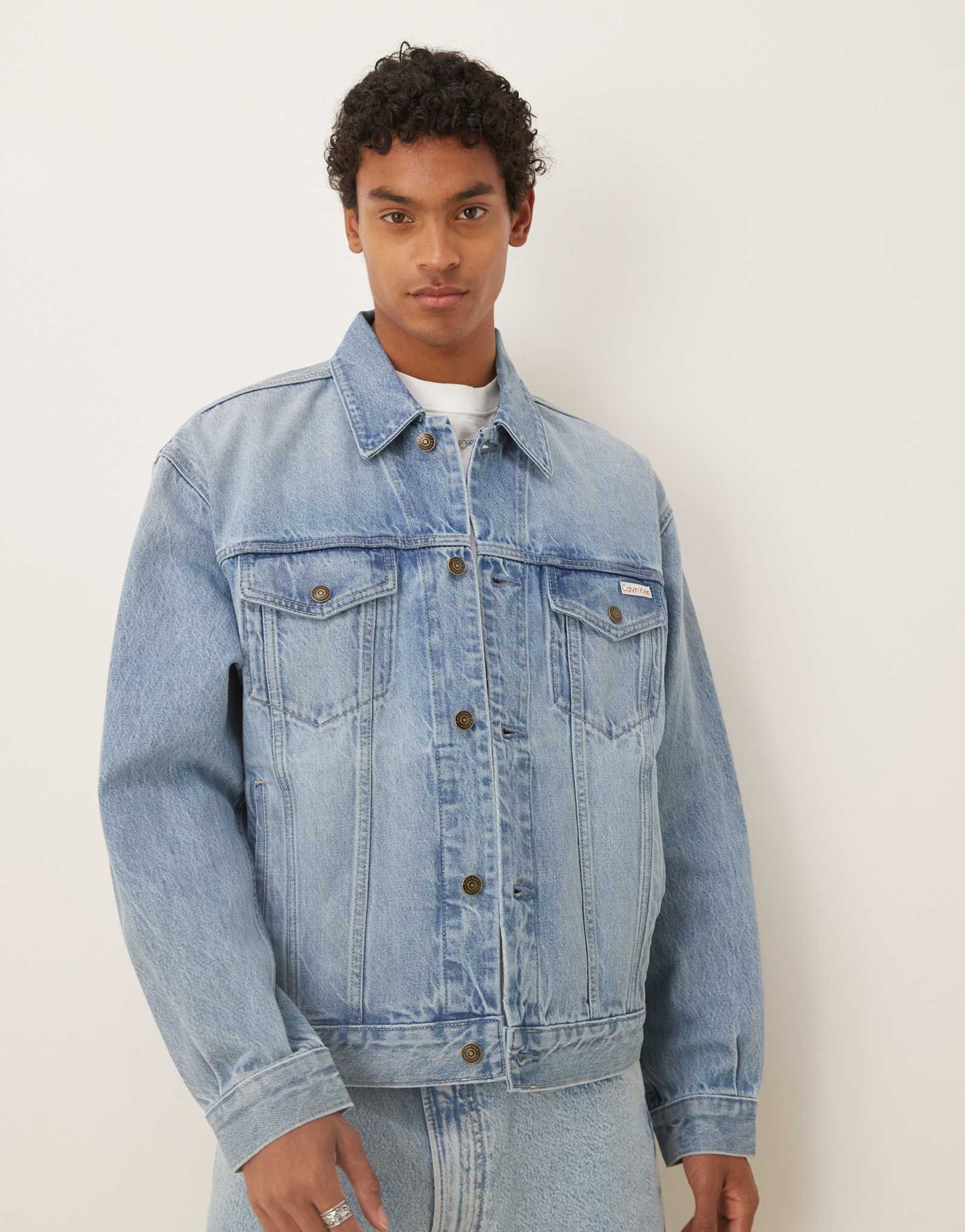 Куртка дальнобойщика Calvin Klein Jeans 90-х icon 94 светло-синего цвета 
