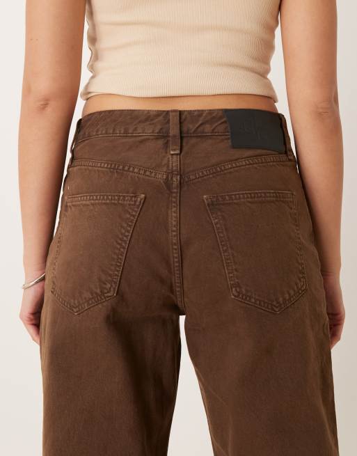 Calvin Klein Jeans 90s loose jeans in dark brown - ASOS Exclusive, 4 of 5