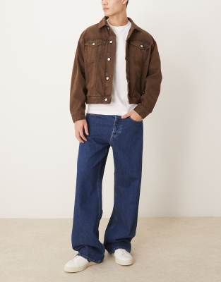 90s loose jeans in dark wash-Blue