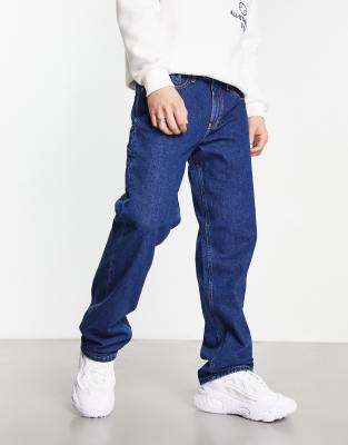 Calvin Klein Jeans 90s straight fit utility jeans in mid wash | ASOS