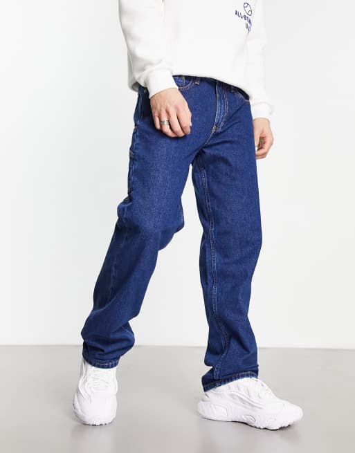 Calvin Klein Jeans 90s straight fit utility jeans in mid wash