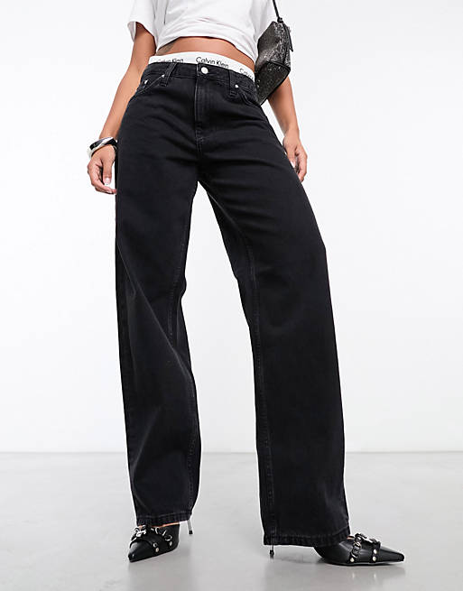 Calvin Klein Jeans 90's straight jeans in black wash | ASOS