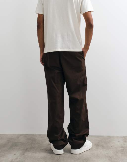 Calvin Klein Jeans 90s straight leg cotton chinos in brown, 3 of 5