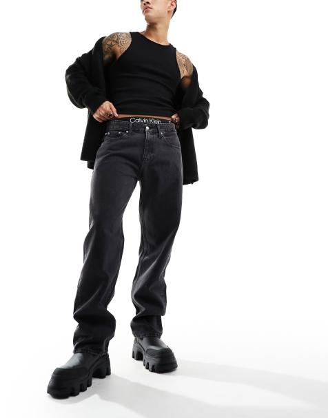 Calvin Klein Jeans 90s straight leg jeans in black - view 1