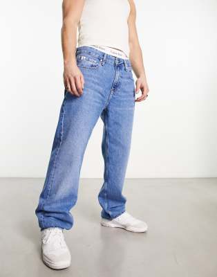 Calvin Klein Jeans 90s straight leg jeans in mid wash blue