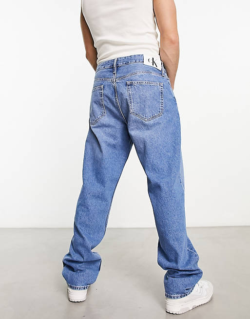 Calvin Klein Jeans 90s straight leg jeans in mid wash blue | ASOS
