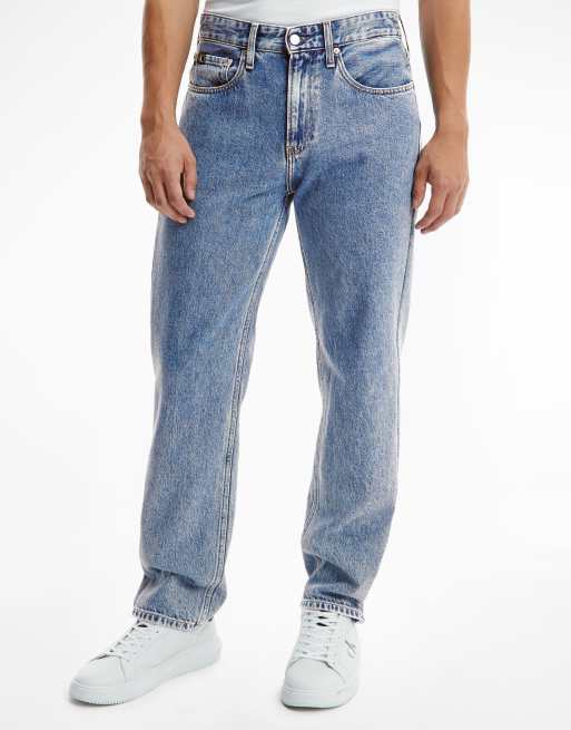 Abercrombie & Fitch athletic slim fit jeans in mid wash