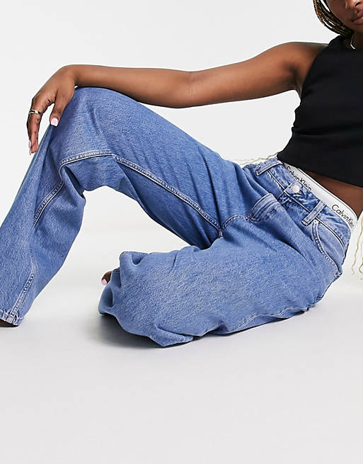 Calvin Klein Jeans 90s straight leg jeans in mid wash | ASOS