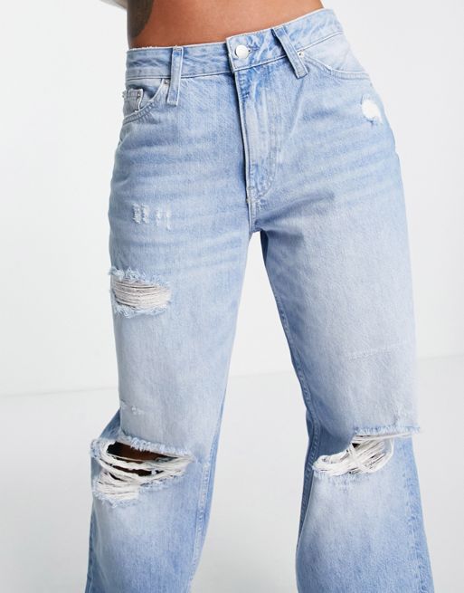 Girls Lightwash New 90S Ripped Jeans, Girls Jeans