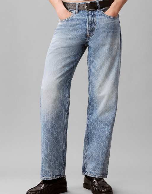Calvin Klein Jeans 90s straight logo jeans in boulevard blues, 3 of 6