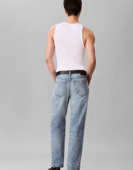 Calvin Klein Jeans 90s straight logo jeans in boulevard blues, 4 of 6