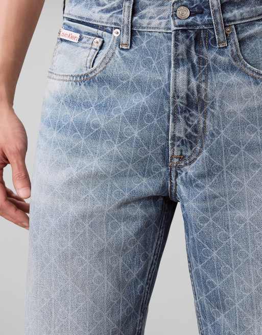 Calvin Klein Jeans 90s straight logo jeans in boulevard blues, 5 of 6
