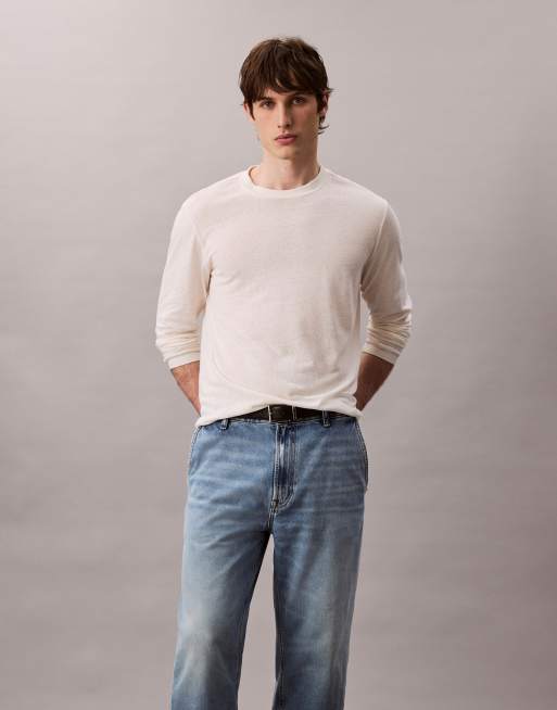 Calvin Klein Jeans 90s tapered jeans in sunbleached wash, 4 of 5
