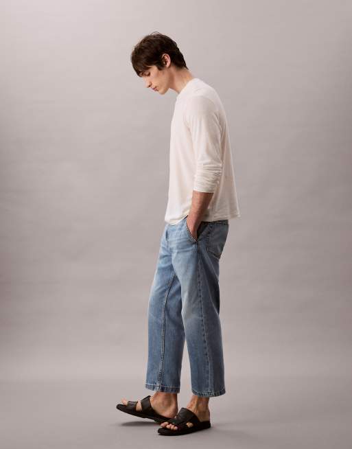 Calvin Klein Jeans 90s tapered jeans in sunbleached wash, 5 of 5