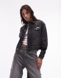 [Calvin Klein Jeans] Calvin Klein Jeans 90s trucker denim jacket in black L Black fog