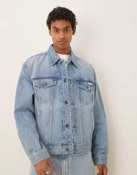 Calvin Klein Jeans - 94 - Jaren 90-stijl truckerjack met logo in lichtblauw met wassing - view 1