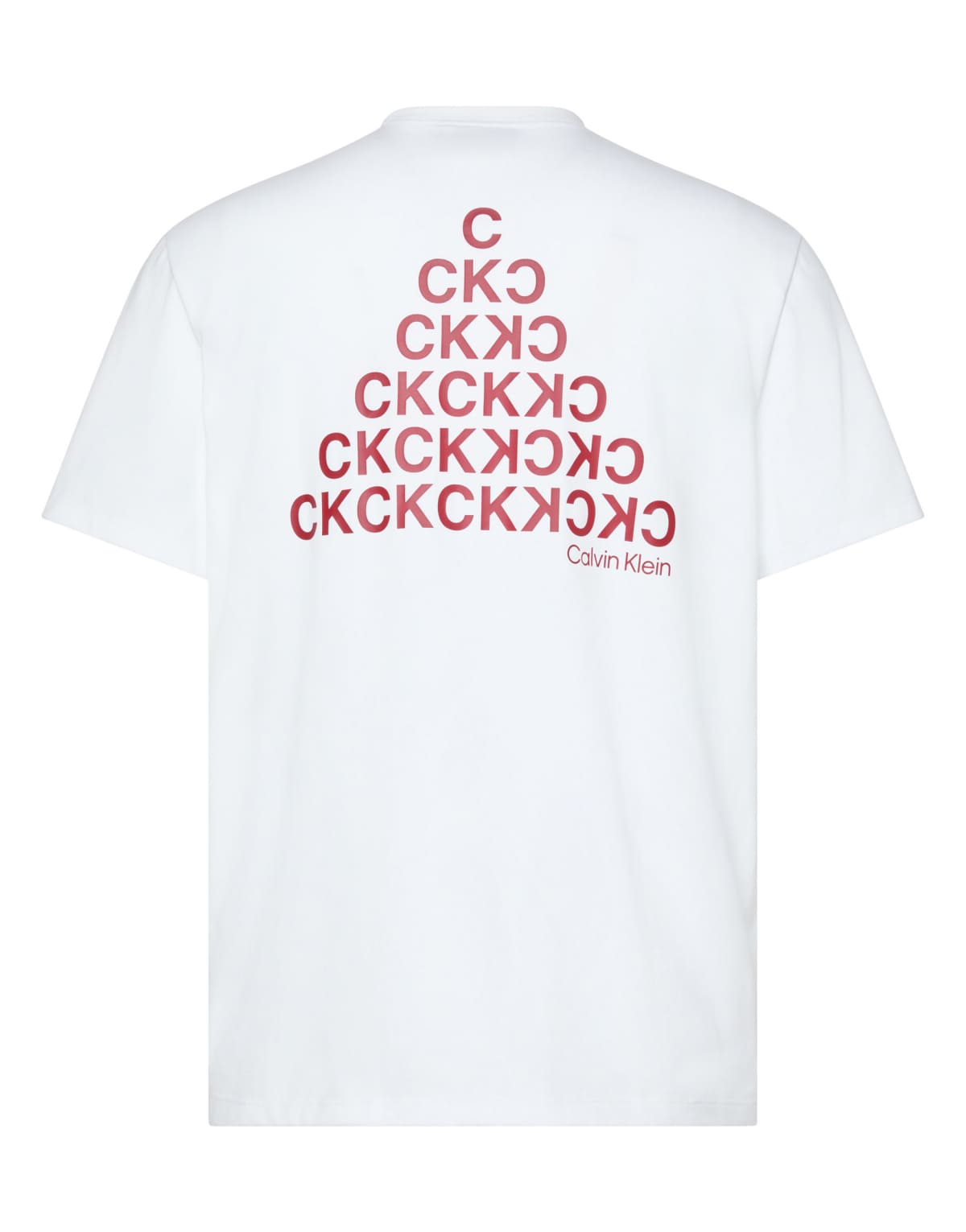 Calvin Klein Jeans abstract graphic logo t-shirt in white and red