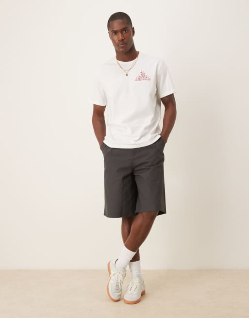 Calvin Klein Jeans abstract graphic logo t-shirt in white and red, 5 of 5