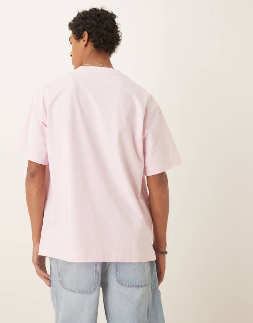 Calvin Klein Jeans - Afslappet pastel-lyserød T-shirt med logoprint, 3 af 4