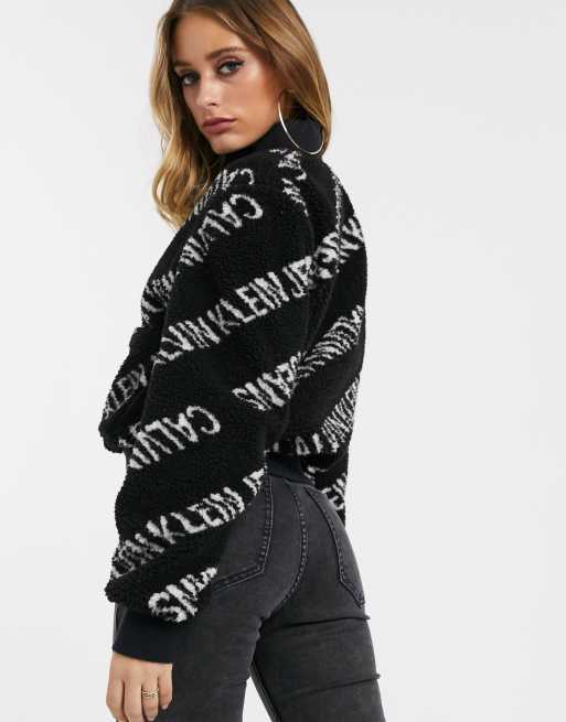 Calvin Klein Jeans all over logo teddy jacket | ASOS