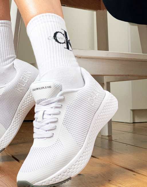 Calvin klein hotsell white trainers