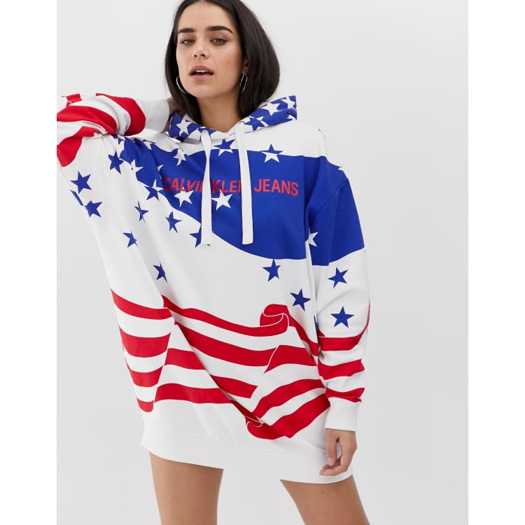 Calvin klein on sale flag hoodie