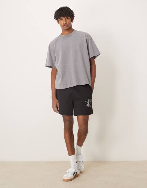 Calvin Klein Jeans applique logo knitted shorts in black  - view 1