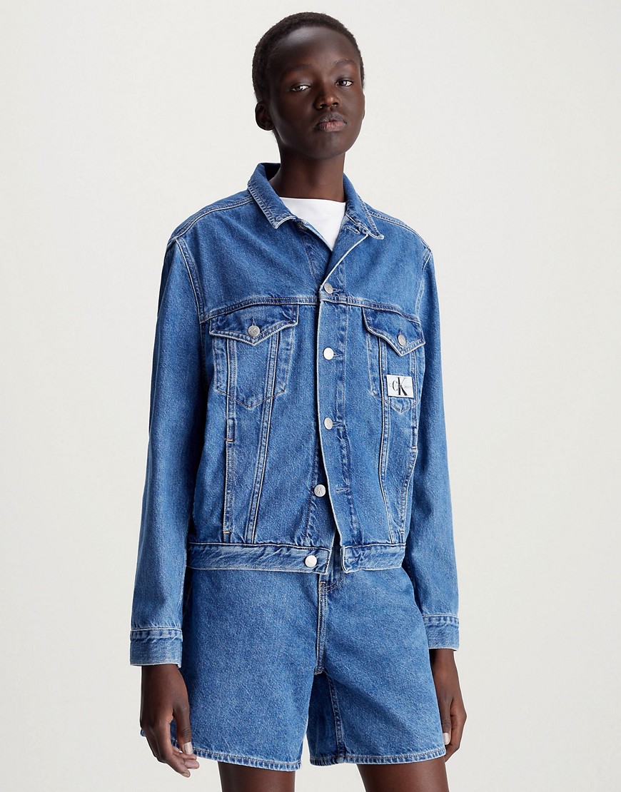 Calvin Klein Jeans Archival Denim Jacket in Denim Medium-Blue