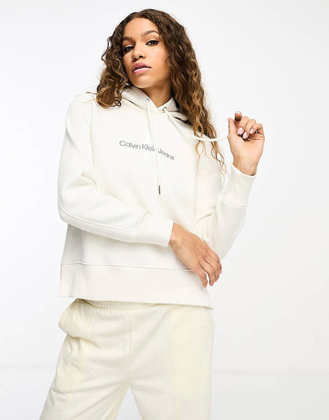 Calvin Klein Jeans - archival monologo hoodie in white